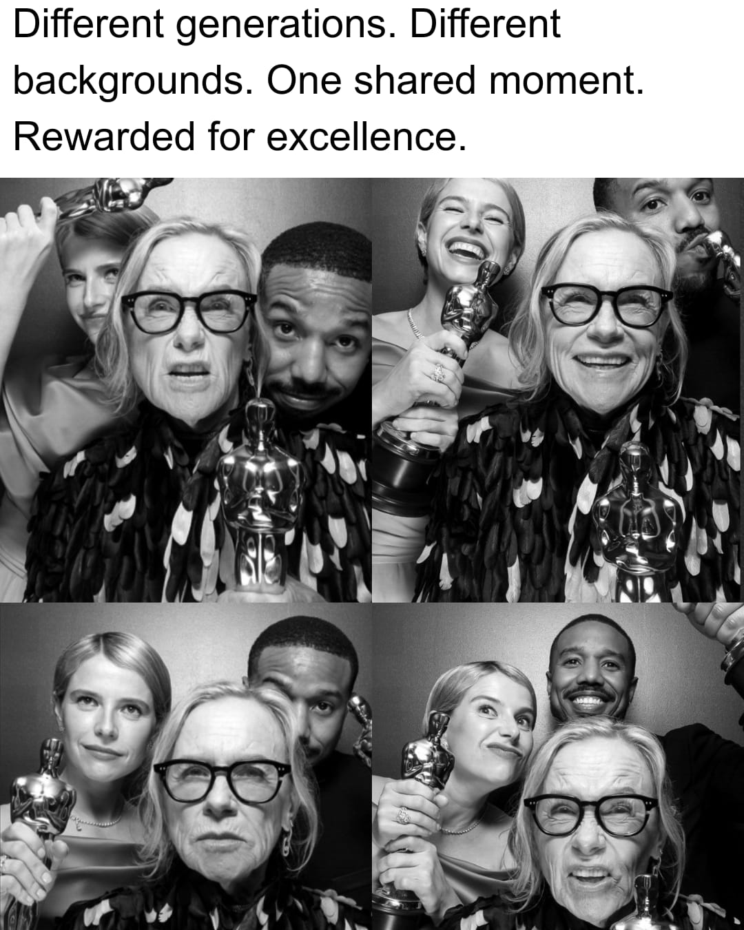 It amazing seeing people who work hard at their craft be awarded by their peers! Think of how many more amazing stories will be told and actors we will get to see that might be inspired by this picture! #meme #wholesomememes