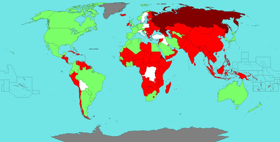 Map of countries qualified and eliminated for the 2026 World Cup (29/3/26) #news #MapPorn